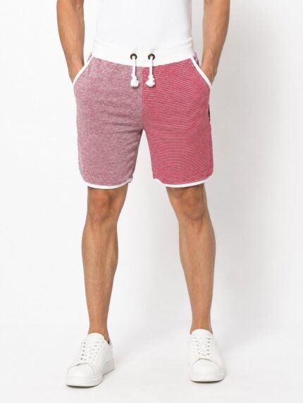 Buy Trendy Pink Printed Cotton Shorts for Men